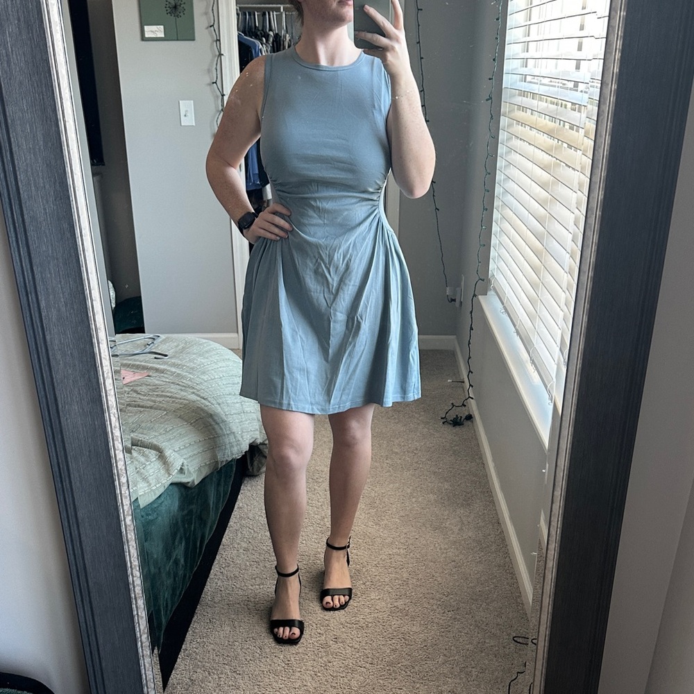 Elegant Blue Sleeveless Dress